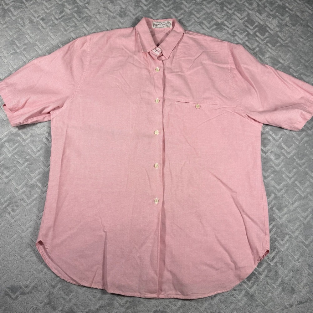 Vintage Fil A Fil Paris Button Down Shirt Women's Size T40 (US 8) Pink